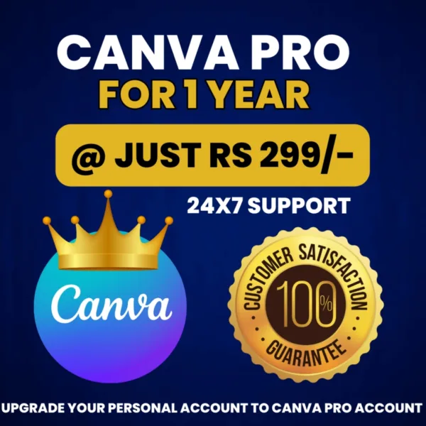 Canva Pro For 1 YEAR Access With 24X7 Support - Mentork