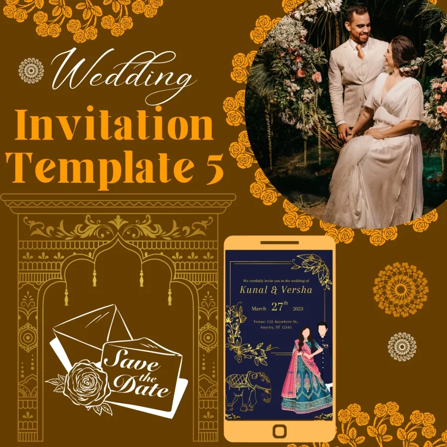 Indian Wedding Invitation Video Canva Template 5 - Mentork